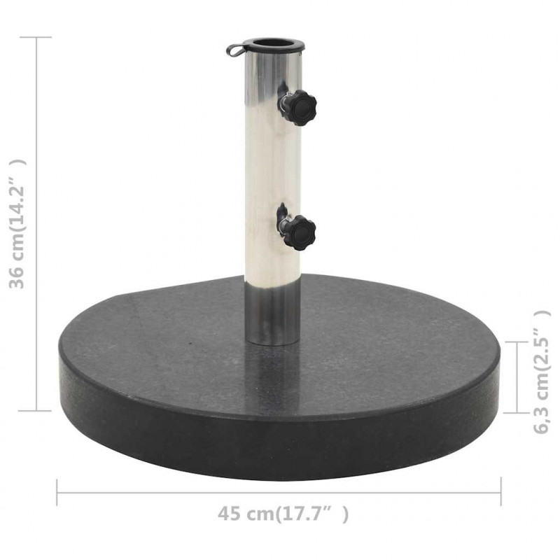 Okrągła podstawa pod parasol, granitowa, 28,5 kg, czarna