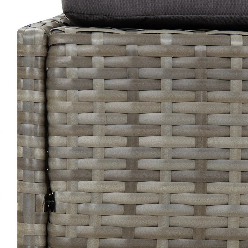 Leżanka ogrodowa, szara, 110x200 cm, rattan PE