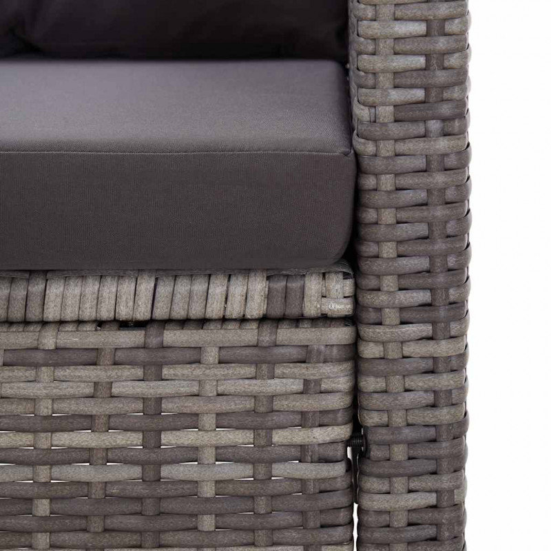 6-cz. zestaw mebli do ogrodu, poduszki, rattan PE, ciemnoszary
