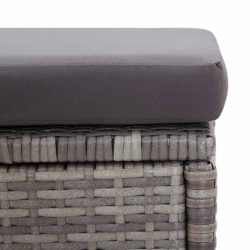 6-cz. zestaw mebli do ogrodu, poduszki, rattan PE, ciemnoszary