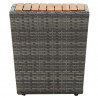 Stolik herbaciany, szary, 41,5x41,5x43 cm, rattan PE i akacja