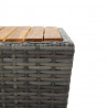 Stolik herbaciany, szary, 41,5x41,5x43 cm, rattan PE i akacja
