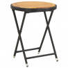 Stolik herbaciany, czarny, 60 cm, rattan PE i drewno akacjowe