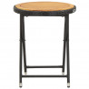 Stolik herbaciany, czarny, 60 cm, rattan PE i drewno akacjowe