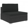 5-częściowy zestaw mebli do ogrodu, poduszki, rattan PE, czarny