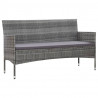 3-osobowa sofa ogrodowa z poduszkami, polirattan, szara