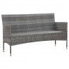 3-osobowa sofa ogrodowa z poduszkami, polirattan, szara