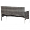3-osobowa sofa ogrodowa z poduszkami, polirattan, szara
