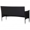 3-osobowa sofa ogrodowa z poduszkami, polirattan, czarna