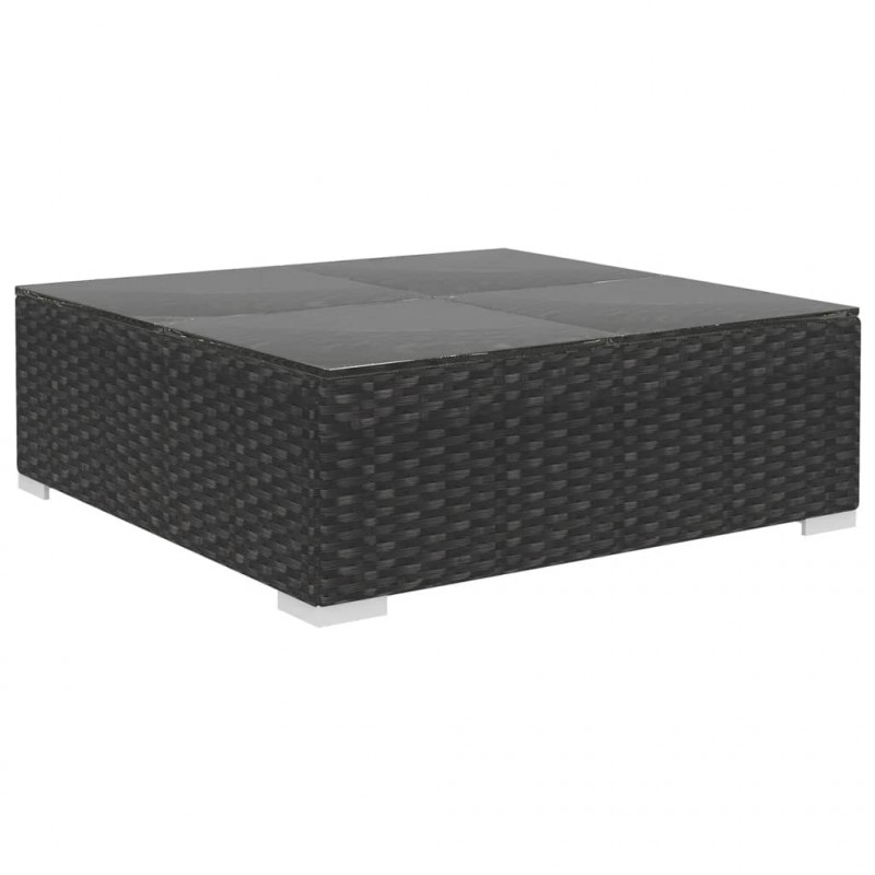 6-cz. zestaw wypoczynkowy do ogrodu, poduszki, rattan PE czarny