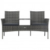 Dwuosobowa sofa ogrodowa ze stolikiem, polirattan, antracyt