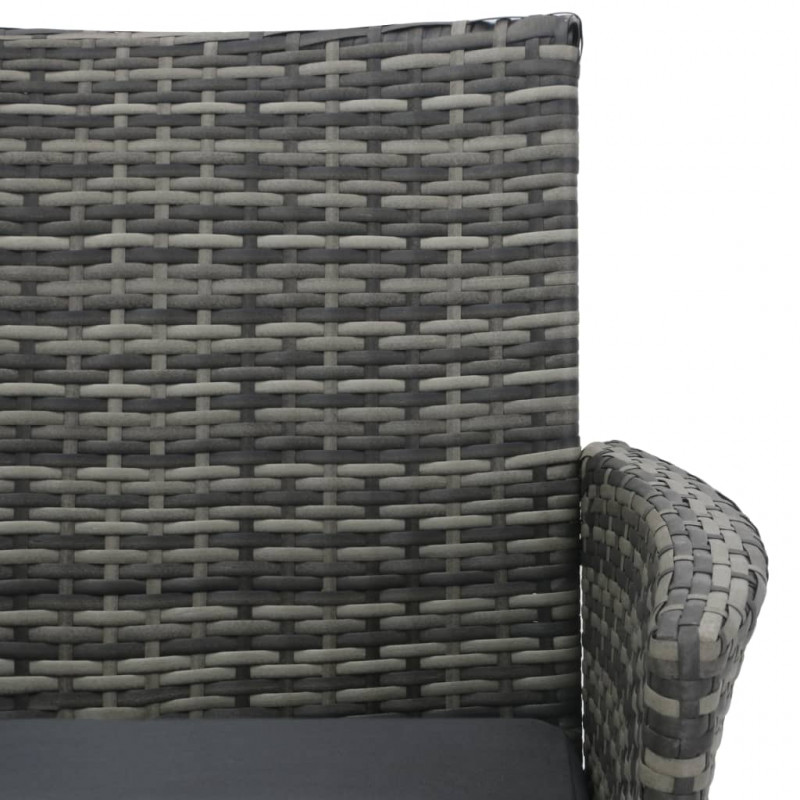 Dwuosobowa sofa ogrodowa ze stolikiem, polirattan, antracyt