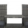 Dwuosobowa sofa ogrodowa ze stolikiem, polirattan, antracyt