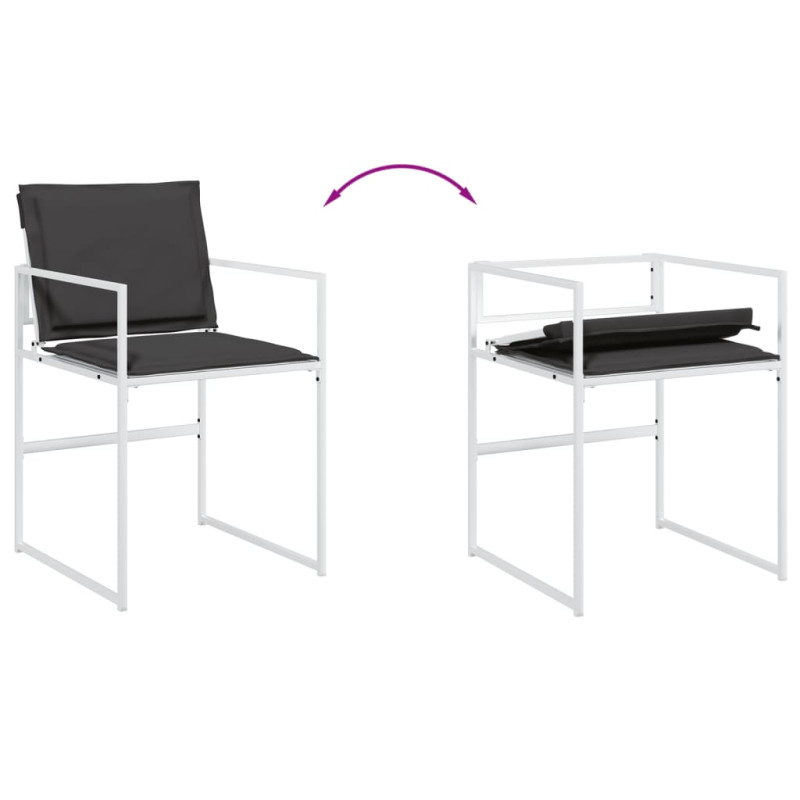 11-cz. zestaw mebli ogrodowych z poduszkami, biały, textilene