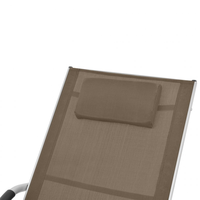 Leżak z poduszką, aluminium i textilene, taupe