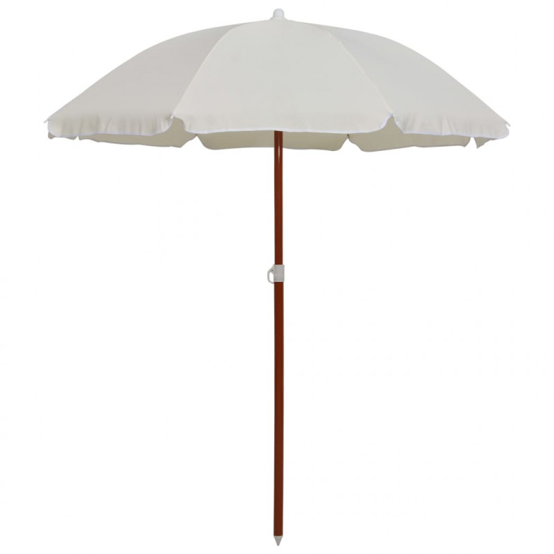 Parasol ogrodowy na stalowym słupku, 180 cm, piaskowy