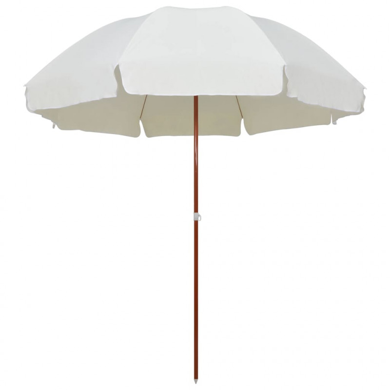 Parasol ogrodowy na stalowym słupku, 300 cm, piaskowy