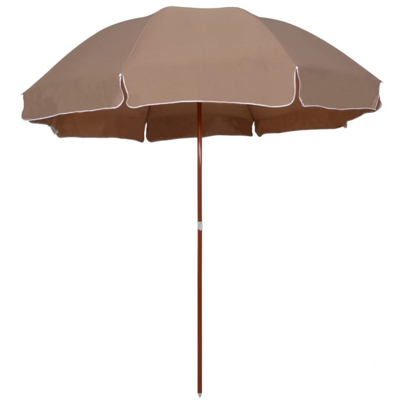 Parasol ogrodowy na stalowym słupku, 300 cm, taupe