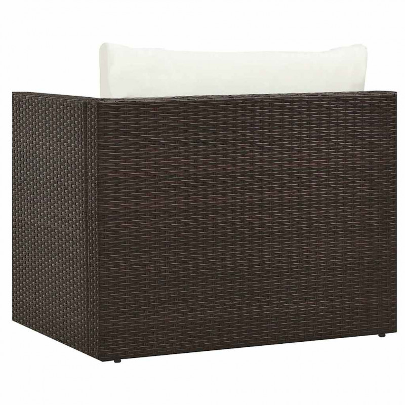 5-cz. zestaw mebli do ogrodu, poduszki, rattan PE, brązowy