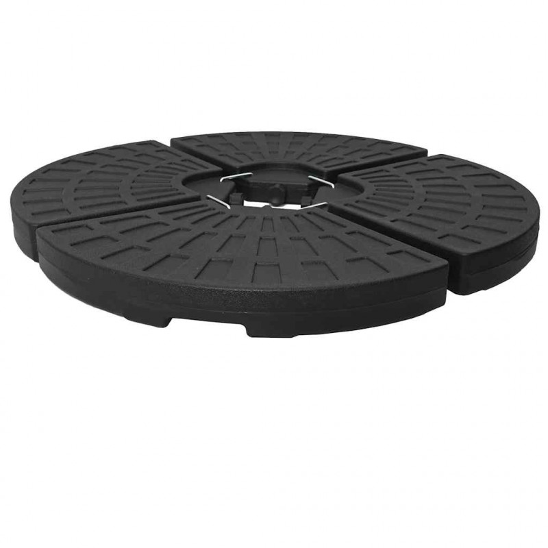 Podstawa pod parasol w formie wachlarza, 4 elementy, czarna