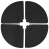 Podstawa pod parasol w formie wachlarza, 4 elementy, czarna