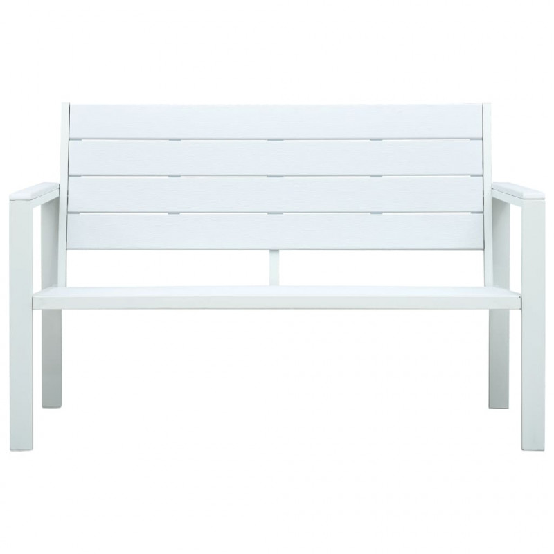 Ławka ogrodowa, 120 cm, biała, HDPE o wyglądzie drewna