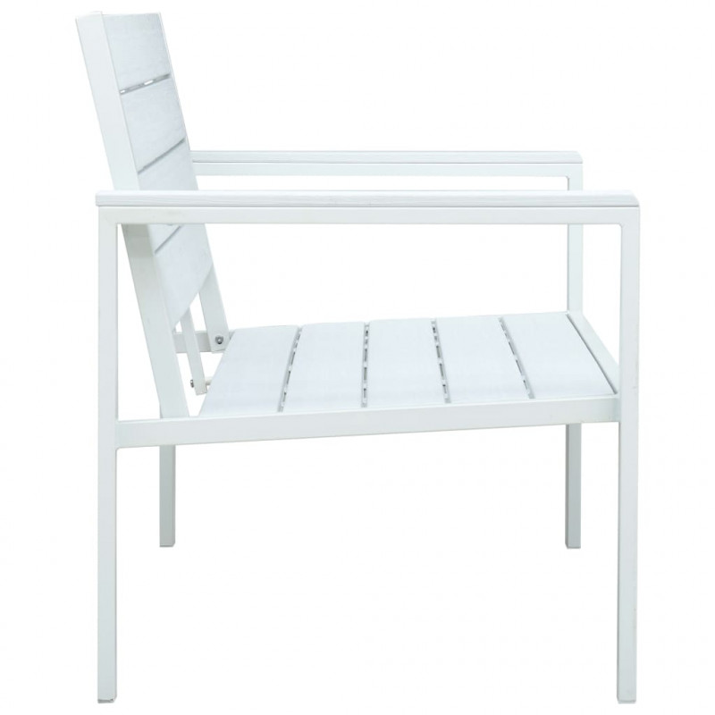 Ławka ogrodowa, 120 cm, biała, HDPE o wyglądzie drewna