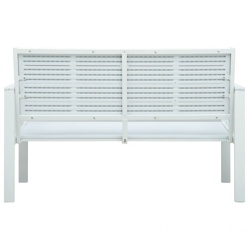 Ławka ogrodowa, 120 cm, biała, HDPE o wyglądzie drewna