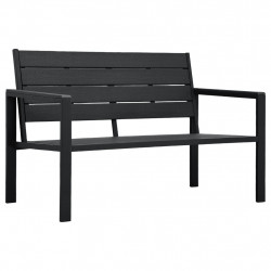 Ławka ogrodowa, 120 cm, czarna, HDPE o wyglądzie drewna
