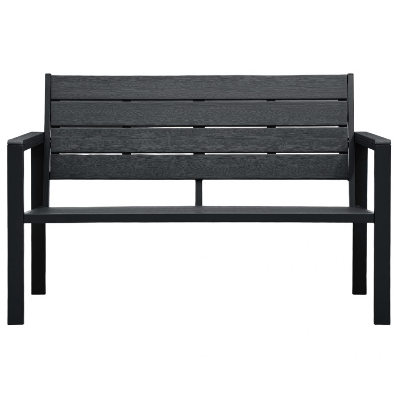 Ławka ogrodowa, 120 cm, czarna, HDPE o wyglądzie drewna