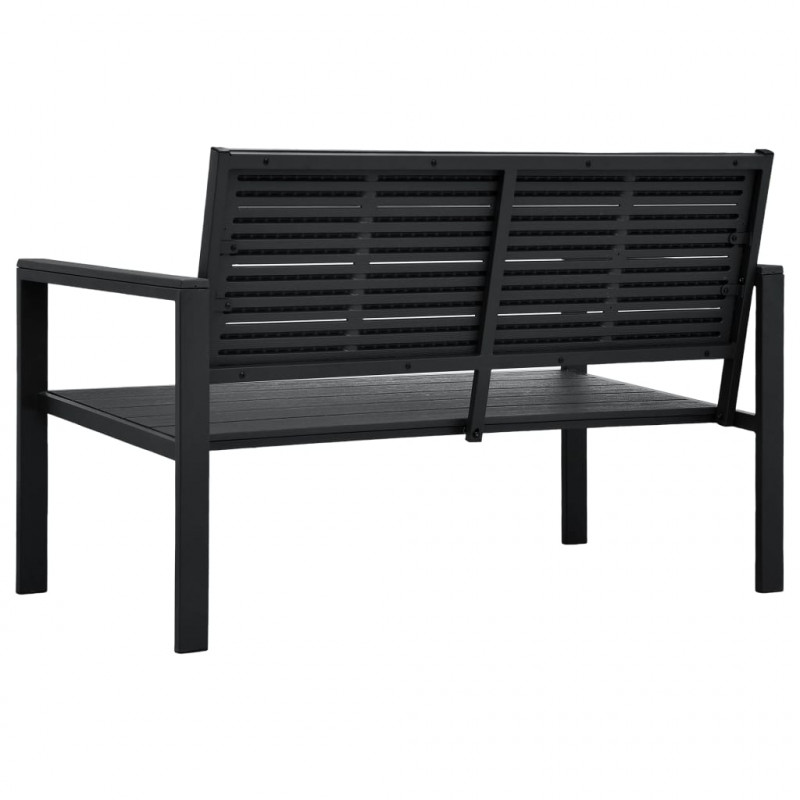 Ławka ogrodowa, 120 cm, czarna, HDPE o wyglądzie drewna