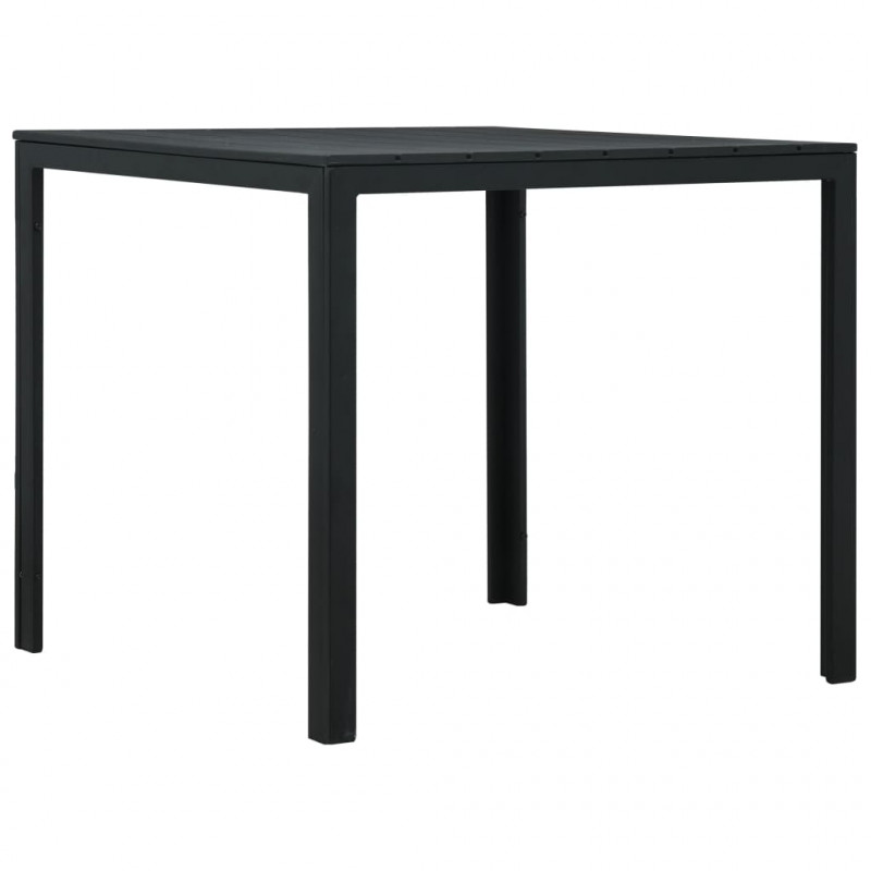 Stolik kawowy, czarny, 78x78x74 cm, HDPE o wyglądzie drewna