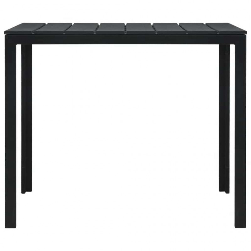 Stolik kawowy, czarny, 78x78x74 cm, HDPE o wyglądzie drewna