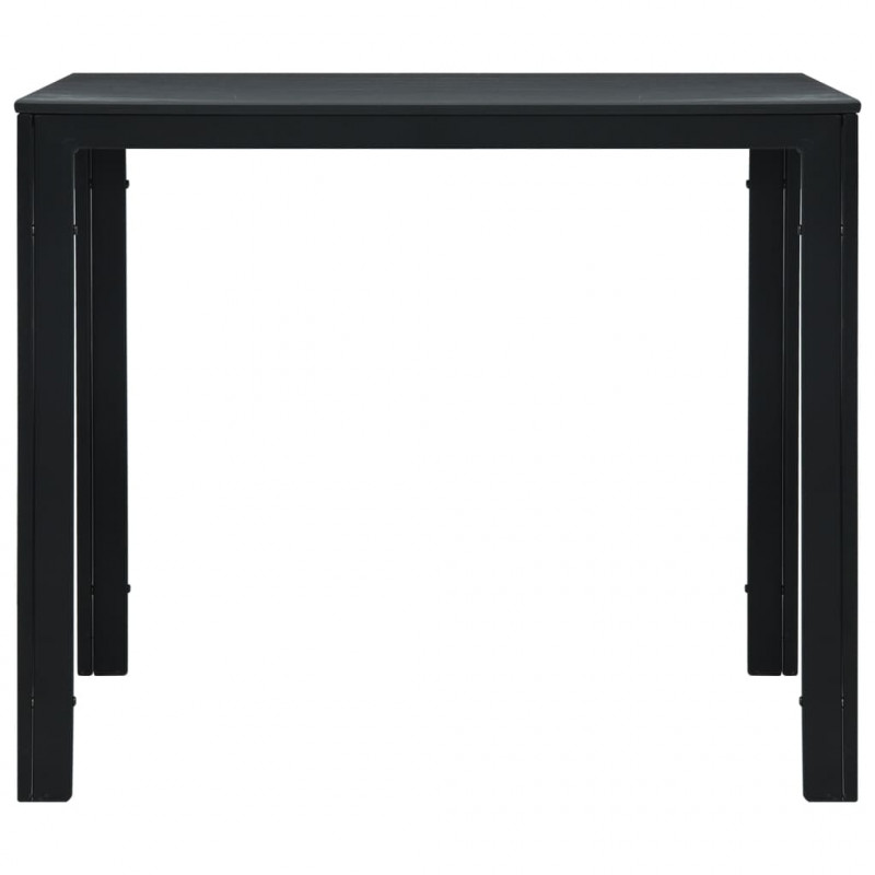 Stolik kawowy, czarny, 78x78x74 cm, HDPE o wyglądzie drewna
