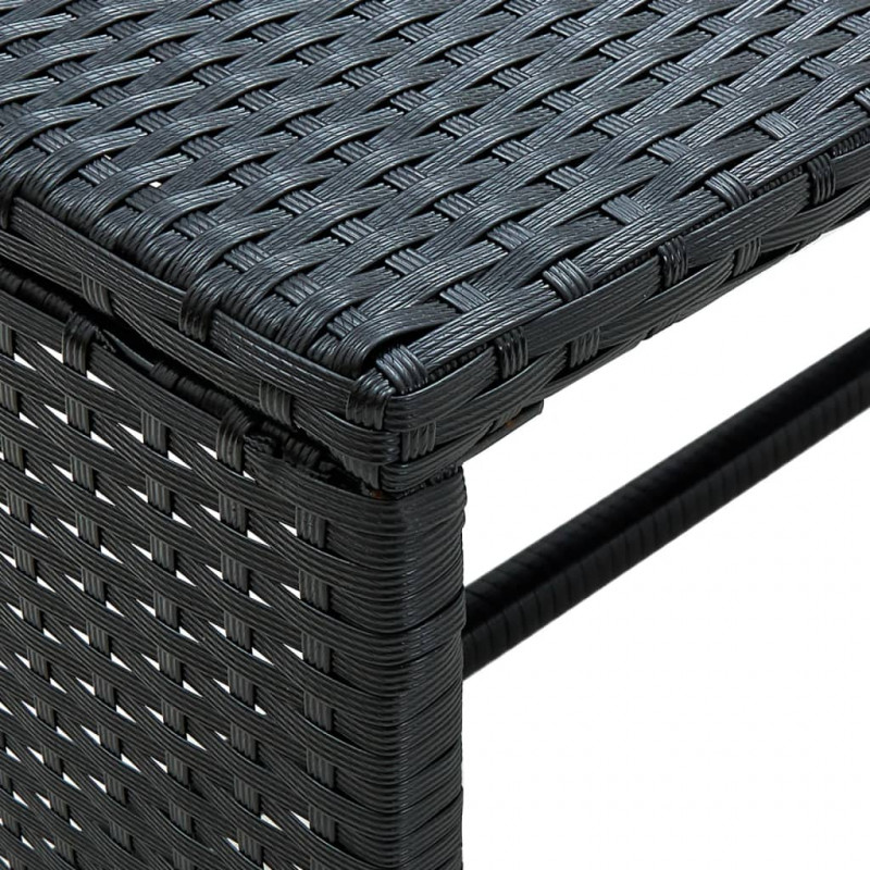 Stolik kawowy, czarny, 70x40x38 cm, polirattan