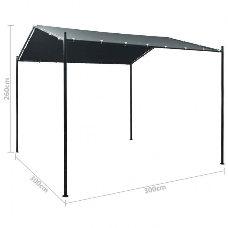 Altana/namiot ogrodowy, 3x3 m, stal, antracytowa