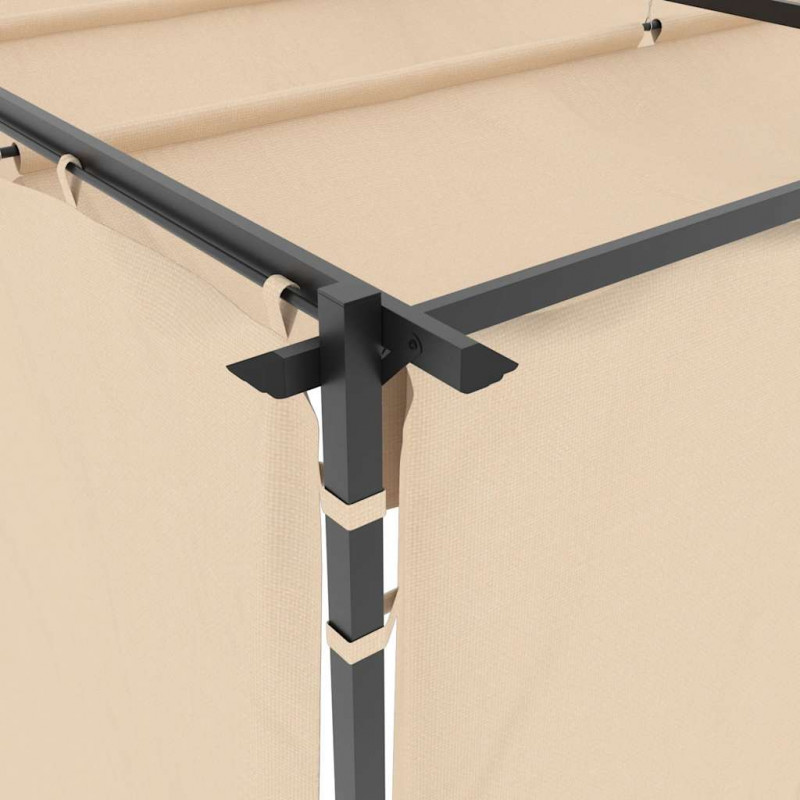 Altana ogrodowa z zasłonami, 3 x 3 m, kremowa, stal