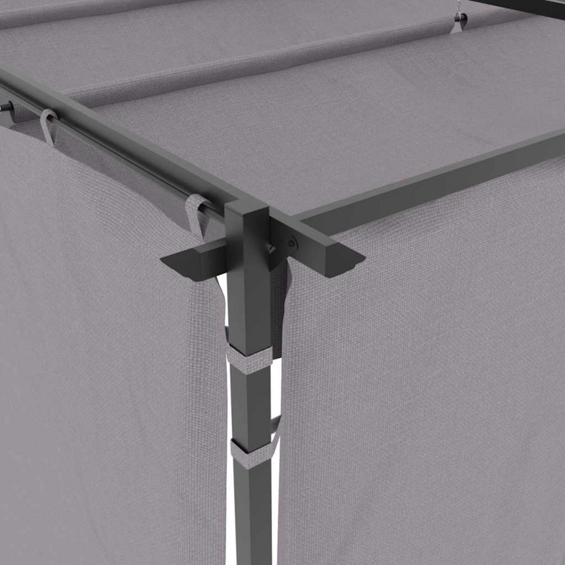 Altana ogrodowa z zasłonami, 3 x 3 m, antracytowa, stal