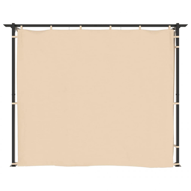Altana ogrodowa z zasłonami, 3 x 6 m, kremowa, stal