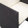 17-cz. zestaw mebli ogrodowych z poduszkami, rattan PE, czarny