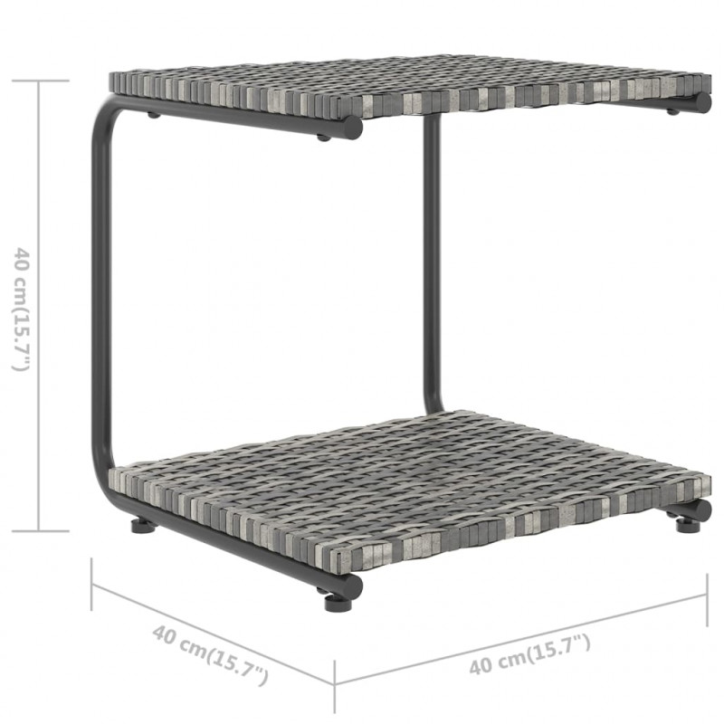 2-osobowe łóżko ogrodowe z poduszkami, rattan PE, szare