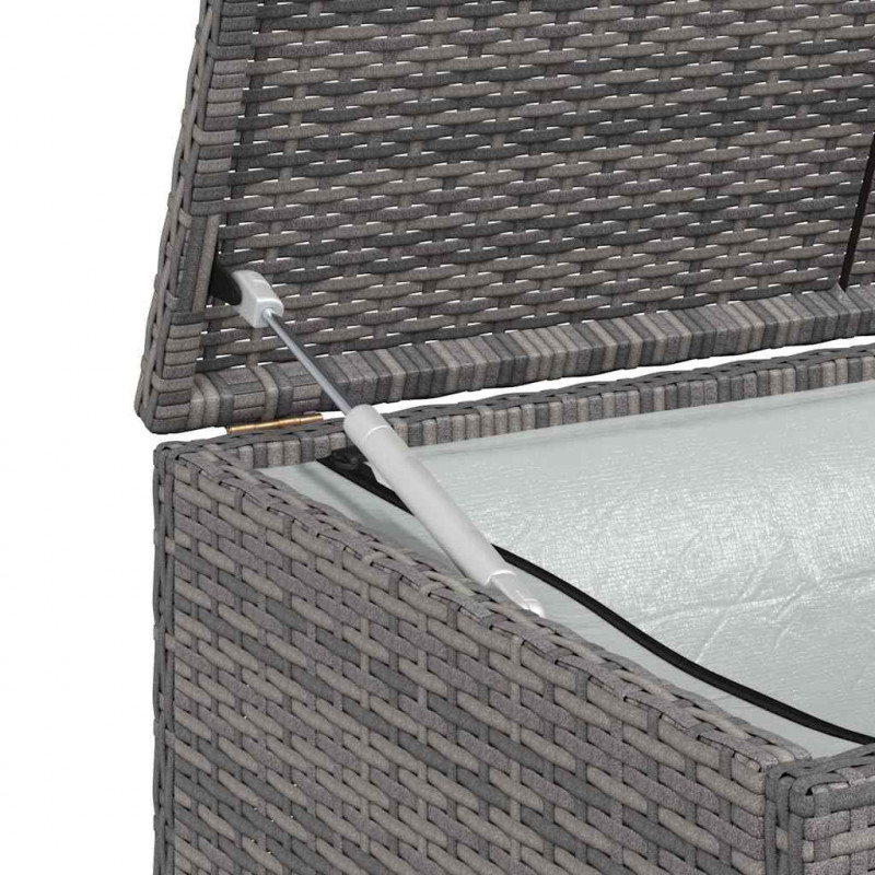 Skrzynia ogrodowa, szara, 120 x 50 x 60 cm, rattan PE
