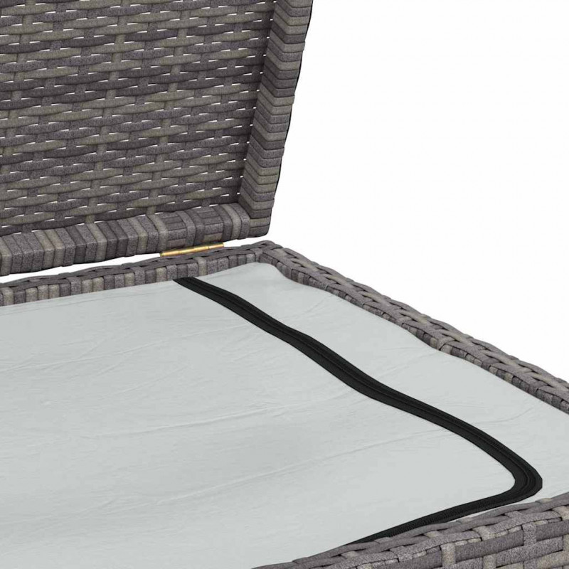 Skrzynia ogrodowa, szara, 120 x 50 x 60 cm, rattan PE