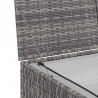 Skrzynia ogrodowa, szara, 150 x 100 x 100 cm, rattan PE