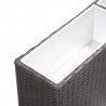 Podwyższona donica z 2 wkładami 90x20x40 cm, polirattan, czarna
