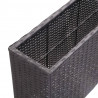 Podwyższona donica z 2 wkładami 90x20x40 cm, polirattan, czarna