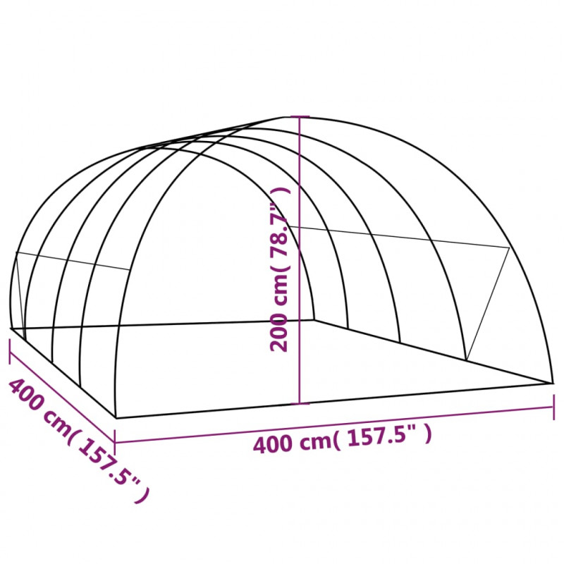 Szklarnia ogrodowa, 16 m², 4x4x2 m