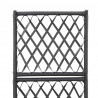 Donica z kratką i 1 wkładem, 30x30x107 cm, rattan PE, czarna