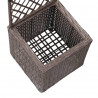 Donica z kratką i 1 wkładem, 30x30x107 cm, polirattan, brązowa