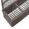 Donica z kratką i 3 wkładami, 83x30x130 cm, polirattan, brązowa